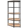 5-Layer Corner Shelf - Anthracite Steel & Engineered Wood