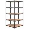 5-Layer Corner Shelf - Anthracite Steel & Engineered Wood