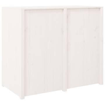 Outdoor Kitchen Cabinet - White Solid Pine - 106x55x92 cm