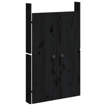 Elegant Black Outdoor Kitchen Doors - Solid Pine Wood 50x9x82 cm