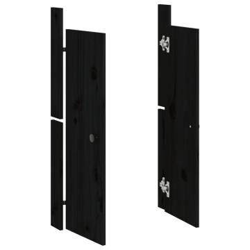 Elegant Black Outdoor Kitchen Doors - Solid Pine Wood 50x9x82 cm