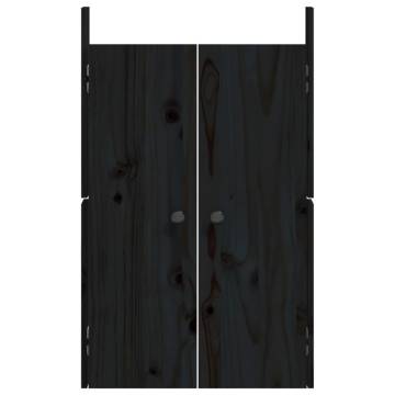 Elegant Black Outdoor Kitchen Doors - Solid Pine Wood 50x9x82 cm