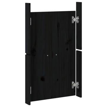 Elegant Black Outdoor Kitchen Doors - Solid Pine Wood 50x9x82 cm