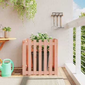 Garden Planter with Fence Design | Solid Douglas Wood 70x70cm