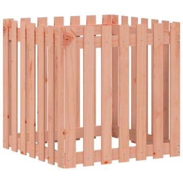 Garden Planter with Fence Design | Solid Douglas Wood 70x70cm