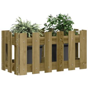 Garden Planter with Fence Design - Impregnated Pine Wood