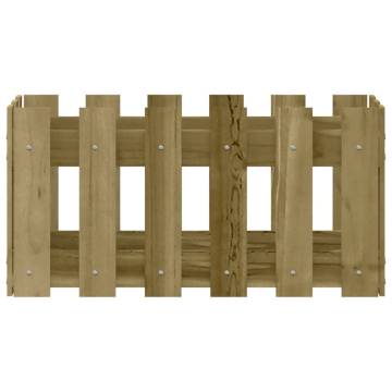 Garden Planter with Fence Design - Impregnated Pine Wood