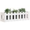 Garden Raised Bed with Fence Design - White 100x30x30 cm