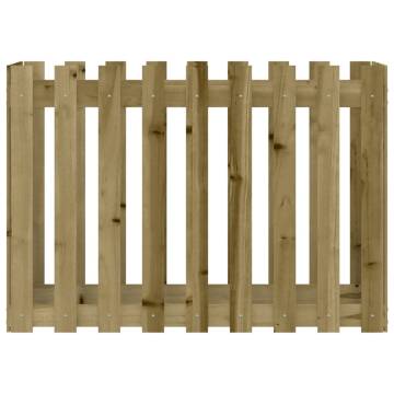 Garden Raised Bed with Fence Design - 100x50x70 cm Pine Wood