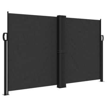 Retractable Side Awning Black 140x1200 cm - Stylish Privacy Screen