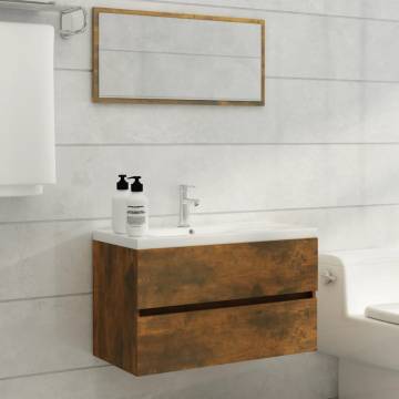 2 Piece Bathroom Furniture Set - Smoked Oak | HipoMarket