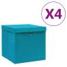 Storage Boxes with Covers 4 pcs 28x28x28 cm Baby Blue Colour baby blue with lids Quantity in Package 4 Number of 1 