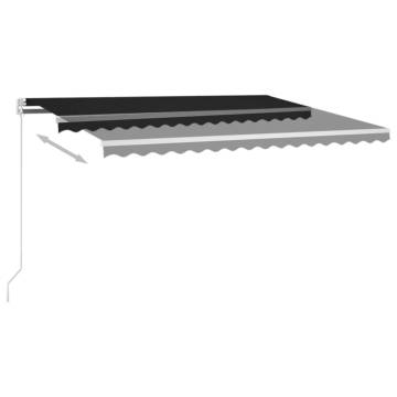 Manual Retractable Awning with LED - 400x300 cm Anthracite