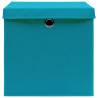 Stylish Baby Blue Storage Boxes with Covers - 4 pcs