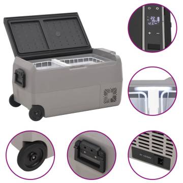 Portable Cool Box with Wheels - 60L Black & Grey - Hipomarket