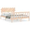 Solid Wood Bed Frame with Headboard 140x200 cm | HipoMarket