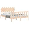 Solid Wood Bed Frame with Headboard 140x200 cm | HipoMarket