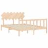 Solid Wood Bed Frame with Headboard 140x200 cm | HipoMarket