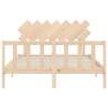 Solid Wood Bed Frame with Headboard 140x200 cm | HipoMarket