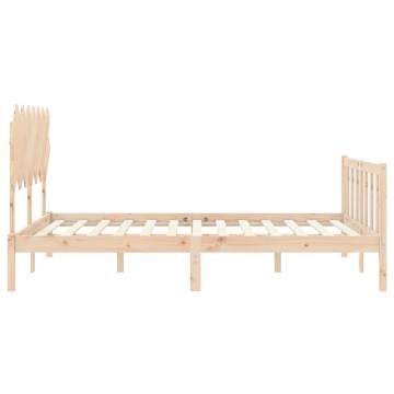 Solid Wood Bed Frame with Headboard 140x200 cm | HipoMarket