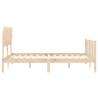 Solid Wood Bed Frame with Headboard 140x200 cm | HipoMarket