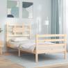 Bed Frame with Headboard Small Single Solid Wood Colour natural Size 75 x 190 cm 