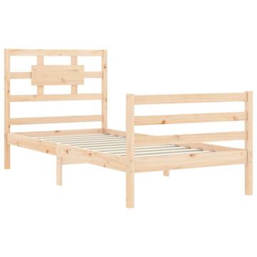 Bed Frame with Headboard - Small Single Solid Wood