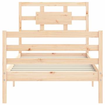 Bed Frame with Headboard - Small Single Solid Wood