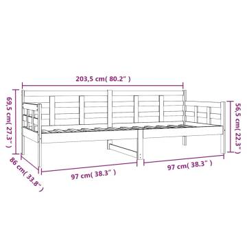 Day Bed Honey Brown Solid Wood Pine 80x200 cm - Comfortable & Stylish