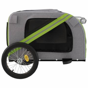 Durable Pet Bike Trailer - Green & Grey - Oxford Fabric & Iron