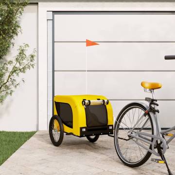 Pet Bike Trailer - Yellow & Black Oxford Fabric | HipoMarket