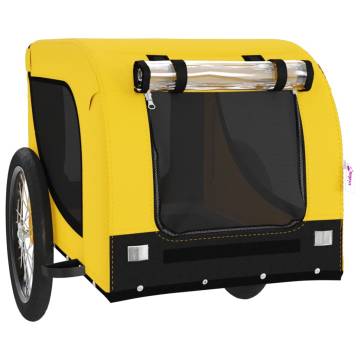 Pet Bike Trailer - Yellow & Black Oxford Fabric | HipoMarket