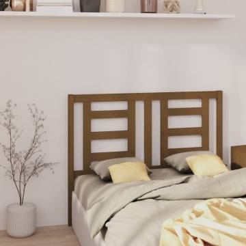 Stylish Honey Brown Bed Headboard - Solid Pine Wood Design