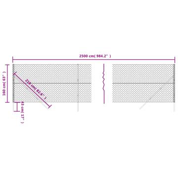 Chain Link Fence Anthracite 1.6x25 m | Durable & Secure