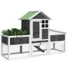 Rabbit Hutch Grey 170x63x113 cm - Solid Pine Wood | HipoMarket