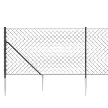 Chain Link Fence with Spike Anchors 1.1x10 m - Anthracite