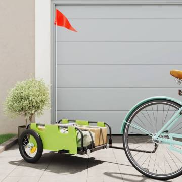 Bike Trailer - Green Oxford Fabric & Iron for All Transport Needs