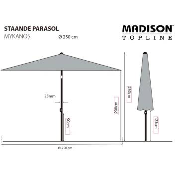 Madison Parasol Mykanos 250 cm Taupe - Stylish Garden Shade