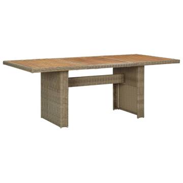 Stylish Brown Garden Dining Table 200x100 cm - Durable Design