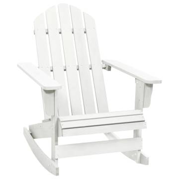 Vintage White Wooden Garden Rocking Chair | HipoMarket