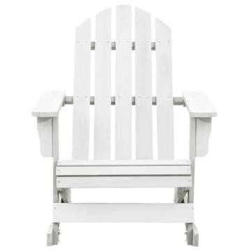 Vintage White Wooden Garden Rocking Chair | HipoMarket