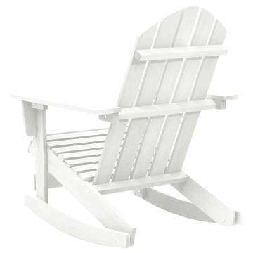 Vintage White Wooden Garden Rocking Chair | HipoMarket