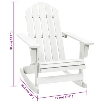 Vintage White Wooden Garden Rocking Chair | HipoMarket