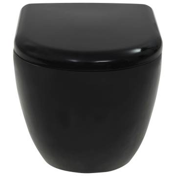 Stylish Wall-Hung Toilet - Black Ceramic Design | HipoMarket