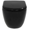 Stylish Wall-Hung Toilet - Black Ceramic Design | HipoMarket