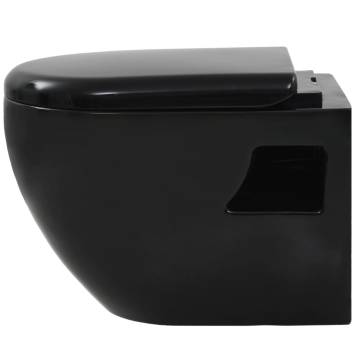 Stylish Wall-Hung Toilet - Black Ceramic Design | HipoMarket