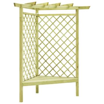 Corner Pergola with Seat - Impregnated Pinewood Garden Decor