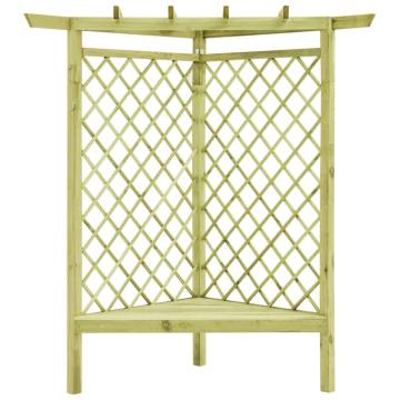 Corner Pergola with Seat - Impregnated Pinewood Garden Decor