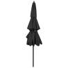 3-Tier Anthracite Parasol with Aluminium Pole - 3 m