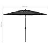 3-Tier Anthracite Parasol with Aluminium Pole - 3 m